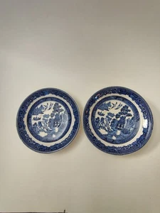 Two Blue Willow 6 Inch Saucers Japan - Picture 1 of 6