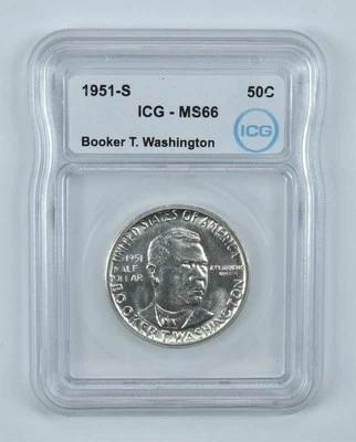 1951-S Booker T Washington Commemorative Half Dollar MS66 ICG - Image 1 of 4