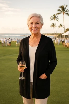 Chico's Travelers CLassic Chaqueta Plumero Larga Negra, Talla 1 Mediana Foto 1 de 4