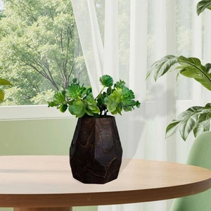 Wooden Flower Vase Centerpiece Elegant Ornament for Living Room Home Kitchen - Picture 1 of 7