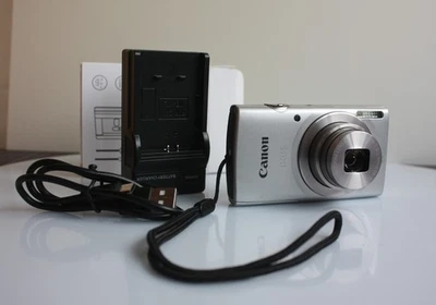 Canon IXUS 185 20MP 8 x Optical Zoom Compact Digital Camera - Silver Full Set - Image 1 of 4