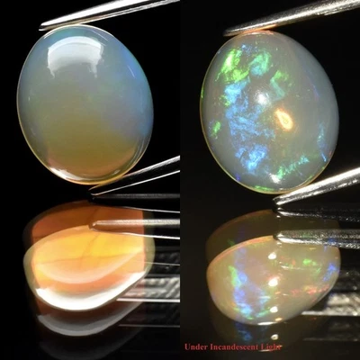 2,73 quilates 12,5 x 10,5 mm cabujón ovalado natural juego de colores cristal ópalo, piedra preciosa Foto 1 de 4