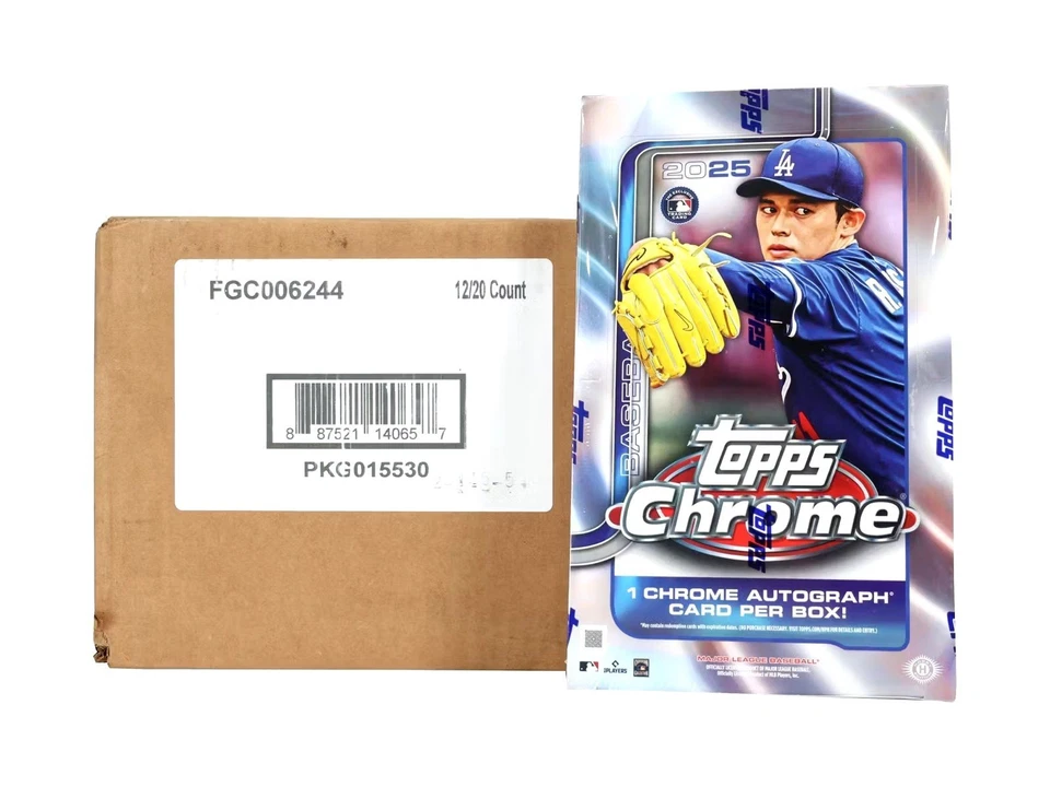 2025 Topps Chrome Baseball Hobby 12-Box Case - SHIPS NEXT DAY