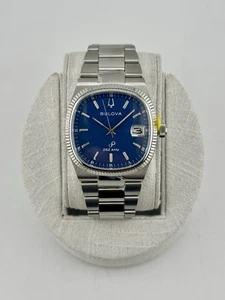 Reloj Bulova Super Seville esfera azul bisel estriado 96B440 nuevo en caja - Imagen 1 de 7