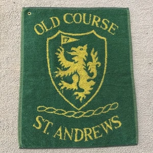 ST. ANDREWS Scotland Golf Towel-OLD COURSE Green And Gold-Coat Of Arms Portugal - Picture 1 of 7