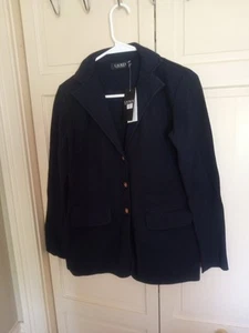 Lauren Ralph Lauren Sweater-Knit Blazer, Navy, Size Sp Nwt - Picture 1 of 9