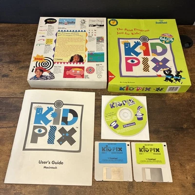 Kid Pix Broderbund Macintosh 3.5" Disk Educational Game CIB + CD Kid Pix Deluxe - Image 1 of 4