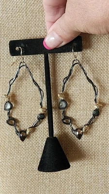 Brincos Alexis Bittar folheados a ouro 14kt tamanho grande 2,84" bom estado  - Imagem 1 de 4