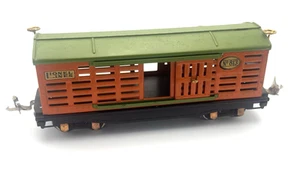 Lionel Lines Prewar Tin Plate Cattle Car 813 Orange / Green Lot D - Picture 1 of 5