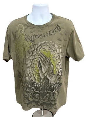 Cross Lord Praying Hands Rosary Christian Shirt XL Y2K Religious Graphic Tee - Image 1 of 4
