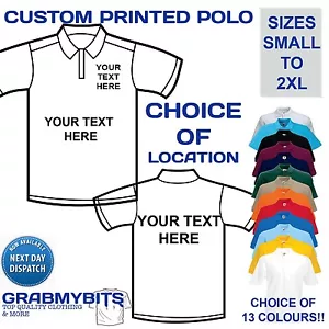 CUSTOM PERSONALISED DESIGN YOUR OWN POLO SHIRT STAG HEN HOLIDAY - MENS - Picture 1 of 1