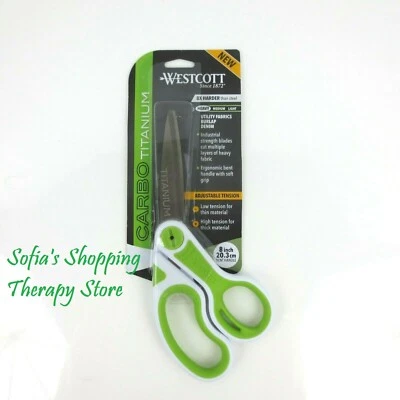 Westcott Heavy Duty Carbo Titanium 8" Bent Scissors Adjustable Multipurpose - Image 1 of 4