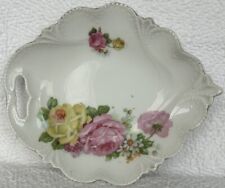 Nappy Dish/candy Dish Antique c1891-1907 Leaf Shaped Embossed & Scalloped Floral