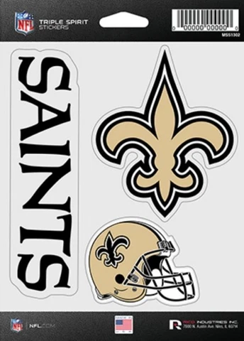 New Orleans Saints Triple Spirit 3 Decals Auto Tumbler Laptop Cut to Shape Cover