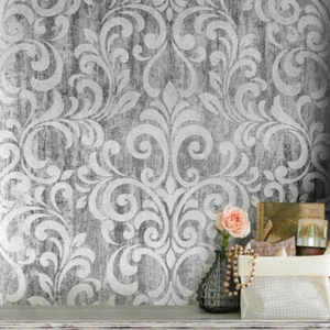 OFERTA Papel pintado metálico de alta calidad Muriva Mara Couture Damasco Plata 701531 - Imagen 1 de 4