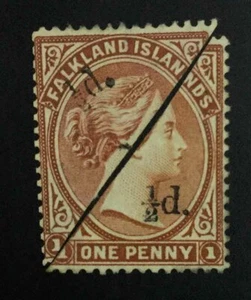 MOMEN: FALKLAND 1891 HALBIERTE UNGEBRAUCHT 1.300£ LOT #63011 - Bild 1 von 2