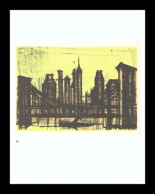 1967 Bernard Buffet Litografía 58 "Nueva York VI" (Vista East River) Foto 1 de 2