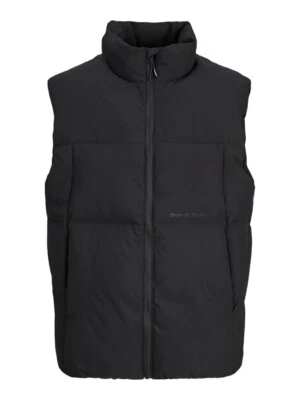 Jack & Jones Bodywarmer Gilet Quilted Padded Full Zip Sleeveless Black - Image 1 of 4