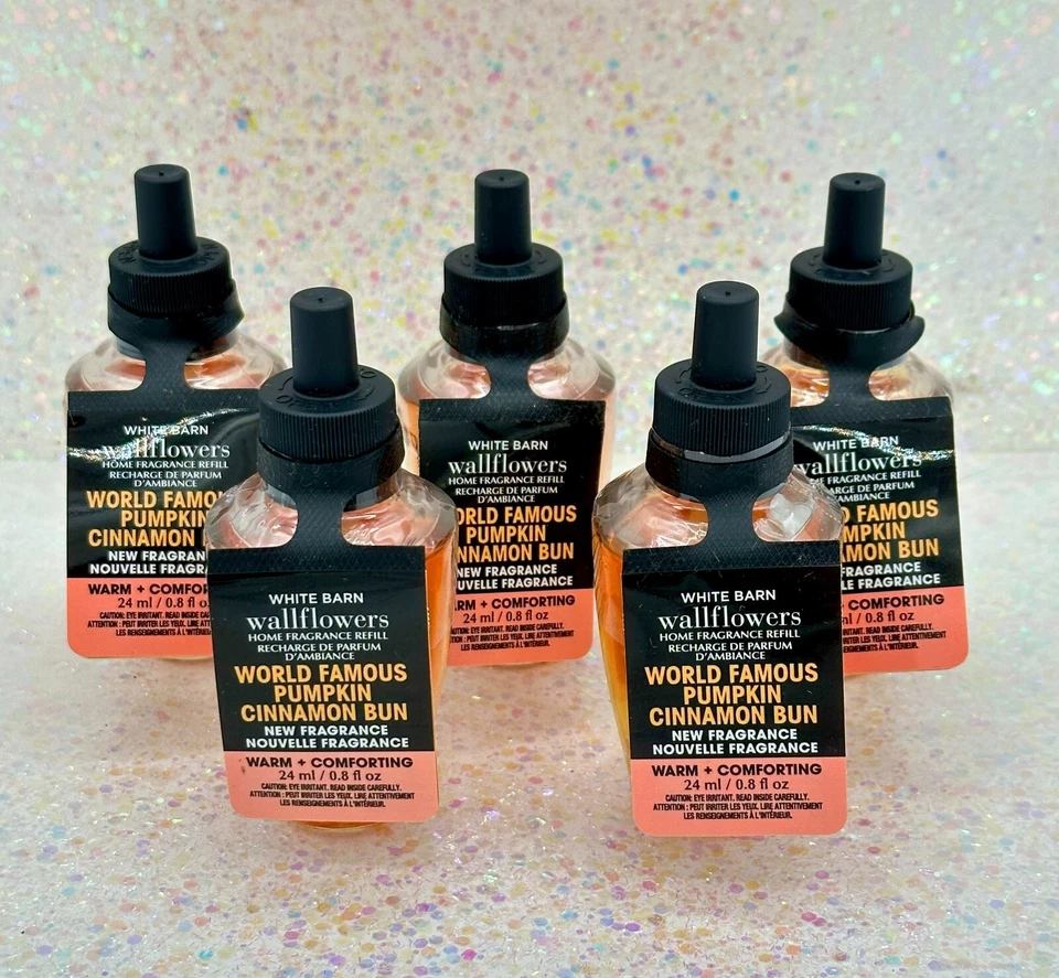 Bath & Body Work World Famous Pumpkin Cinnamon Bun Wallflowers Gift Set of 5 New - Image 1 of 1