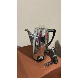 Vintage Sunbeam Coffee Maker Deluxe Electric 9 cup Percolator Retro Chrome USA - Picture 1 of 9