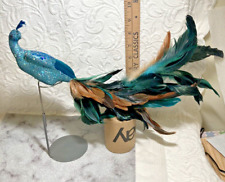15" Kurt Adler Blue Green Peacock Bird Clip-On Ornaments Missing clip