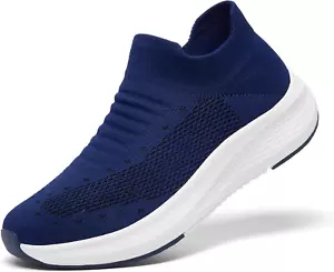 Womens Slip on Walking Shoes Comfort Lightweight Breathable Sock Shoe Non-Slip M - Picture 1 of 12