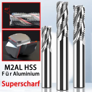 HSS Schruppfräser 3 Zähne Ø6-32mm Vollhartmetall Fräser | Für HRC32° Aluminium - Picture 1 of 22