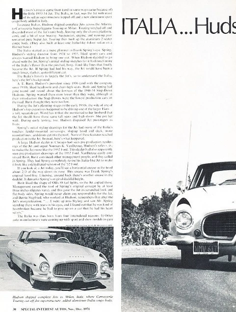 1955 Hudson Italia Coupe Original Car Review Print Article J585 - Image 1 of 3