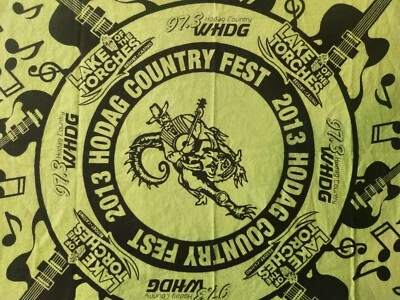 Pañuelo Hodag Country Fest 2013 verde lima Cowpoke con banjo cuadrado de 20,5" Foto 1 de 3