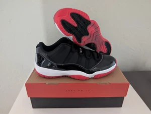 Zapato para hombre Nike Air Jordan 11 Low Retro Bred negro rojo AJXI FV5104-006 talla 14 - Imagen 1 de 17
