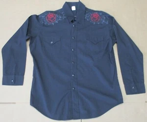 MEN'S LUCKY 13 BLACK BUTTONDOWN COTTON POLYESTER BUTTON DOWN IN SIZE XL - Picture 1 of 3