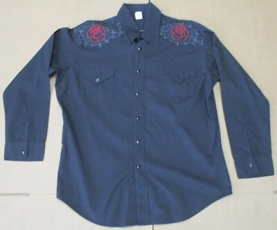 MEN'S LUCKY 13 BLACK BUTTONDOWN COTTON POLYESTER BUTTON DOWN IN SIZE XL - Image 1 of 3