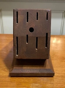 Case XX 9 Slot Solid Oak Knife Block Wall Mountable Vintage Pre-owned Dark Brown - Picture 1 of 5