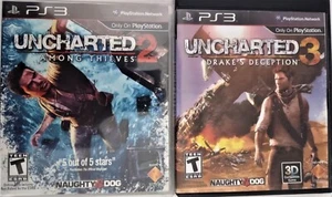 PS3: Uncharted 2: Among Thieves and 3: Drake's Deception !! Complete w/Manuals - Picture 1 of 1