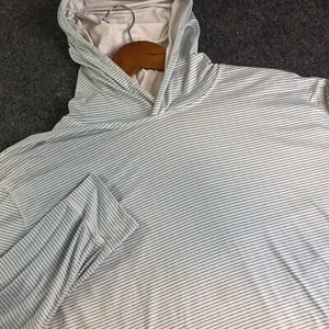 Johnnie-O Mens XL Leland Pullover Striped Performance Protection Hoodie UPF 50 - Picture 1 of 13