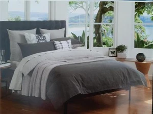 SHERIDAN BOYDEN ANTHRACITE DOUBLE QUILT COVER SET - BRAND NEW - - Picture 1 of 4