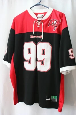 Camiseta de fútbol americano cosida grande para adulto Puma Tamp Bay Buccaneers Warren Sapp #99 NFL Foto 1 de 4