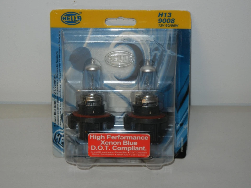 HELLA H83135362 HEADLIGHT BULB H13 9008 60/55 WATT XENON BLUE 2-PACK - Image 1 of 1