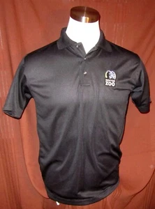 Denver Zoo Mens Short-Sleeve Polo Shirt, Black, Sewn-on, Polyester, Size S, New - Picture 1 of 8
