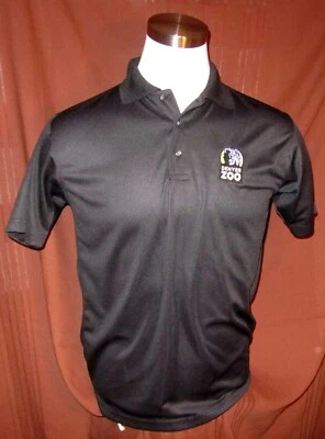 Denver Zoo Mens Short-Sleeve Polo Shirt, Black, Sewn-on, Polyester, Size S, New - Image 1 of 4