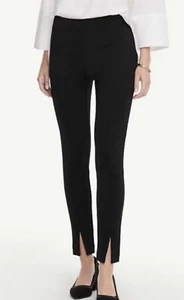 Ann Taylor Negro Pequeño Tejido Elástico Cortado Pantalones Leggins Frontal S P - Imagen 1 de 6
