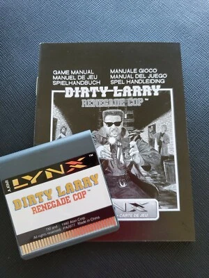 DIRTY LARRY: Renegade Cop  Atari Lynx NEW CARTRIDGE AND MANUAL NO BOX - Image 1 of 3