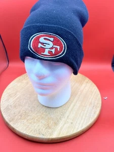 San Francisco 49ers Beanie Black Cap Hat Embroidered SF Team Apparel Cuff - Picture 1 of 4