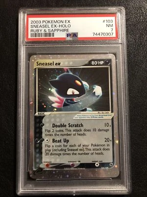 Sneasel EX 103/109 EX Ruby & Sapphire Holo Pokemon - PSA 7 NM - Image 1 of 2