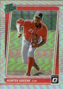 2021 Donruss Optic #RP13 Hunter Greene Rated Prospect Holo - Picture 1 of 2