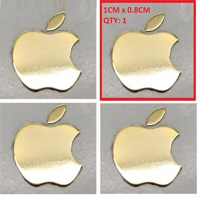 Apple Logo Decals Sticker Gold Chrome Laptop PC iPhone MacBook 1CM x 0.8CM QTY 1 - Image 1 of 2