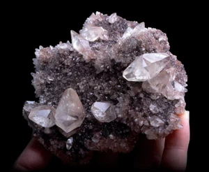 246g Natural Double crystal Calcite Pink Fluorescent Mineral Specimen/ Hubei - Picture 1 of 10