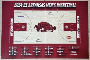 Arkansas Razorbacks Men’s Basketball 2024 2025 Schedule Poster Slobbering Hog - Picture 1 of 1