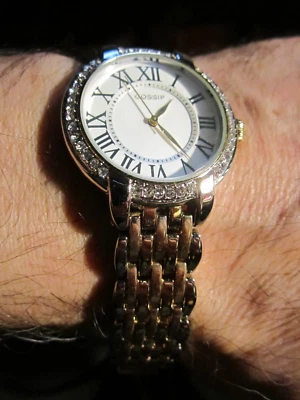 GOSSIP WATCH GSP837 TWO TONE RUNS GREAT FITS UP TO 7 1/2" WRIST OFC-T3 - Image 1 of 4