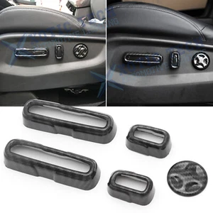 For Honda Accord 2018-2022 Carbon Fiber Seat Adjust Handle Button Cover Trim 5pc - Picture 1 of 12